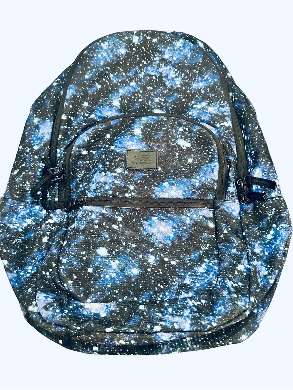Vans Off the Wall Blue Galaxy Print Backpack Everyday Pack Schooling Multi-Zip